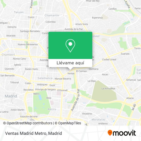 Mapa Ventas Madrid Metro