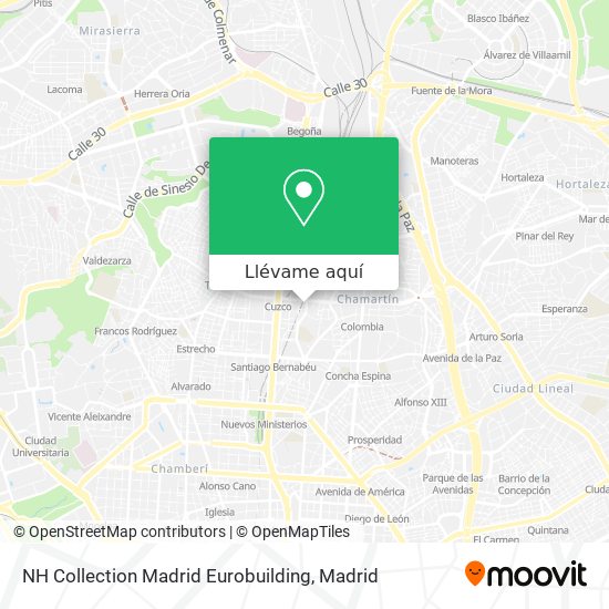 Mapa NH Collection Madrid Eurobuilding