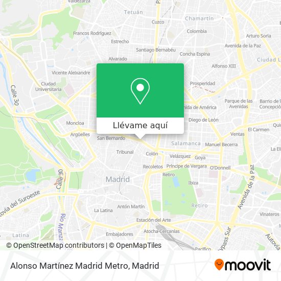 Mapa Alonso Martínez Madrid Metro