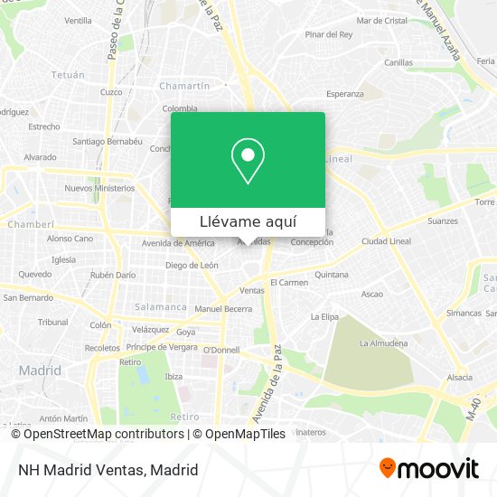 Mapa NH Madrid Ventas