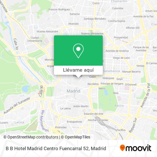 Mapa B B Hotel Madrid Centro Fuencarral 52