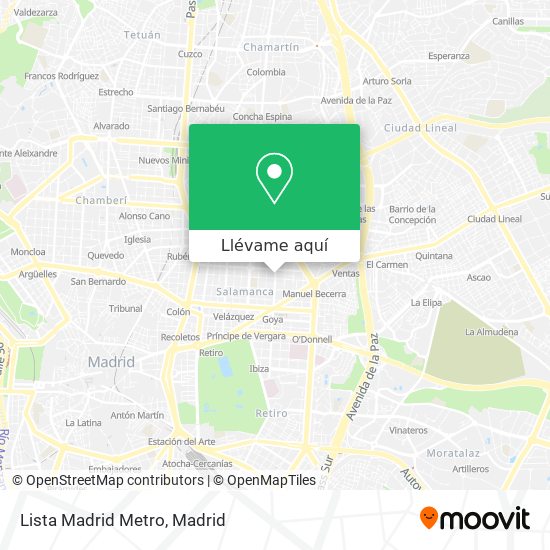 Mapa Lista Madrid Metro