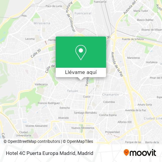 Mapa Hotel 4C Puerta Europa Madrid