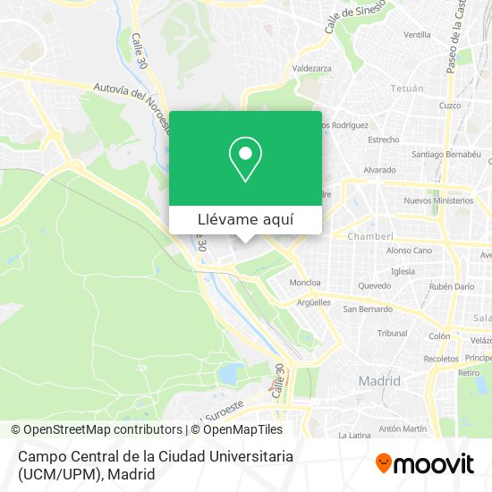 Mapa Campo Central de la Ciudad Universitaria (UCM / UPM)