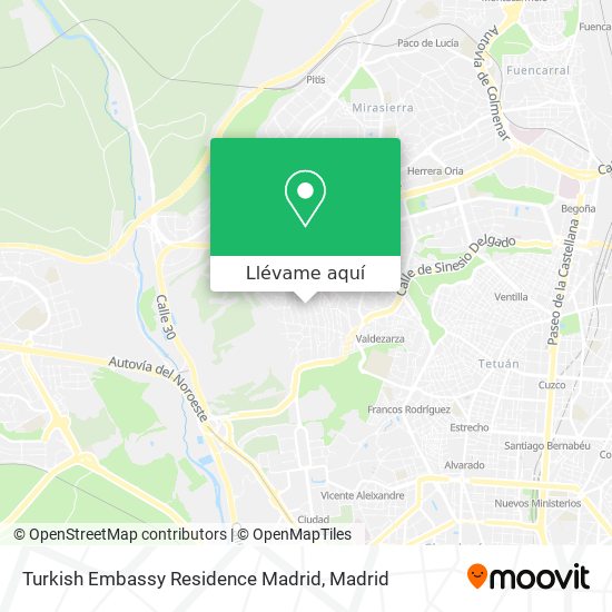 Mapa Turkish Embassy Residence Madrid
