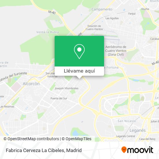 Mapa Fabrica Cerveza La Cibeles