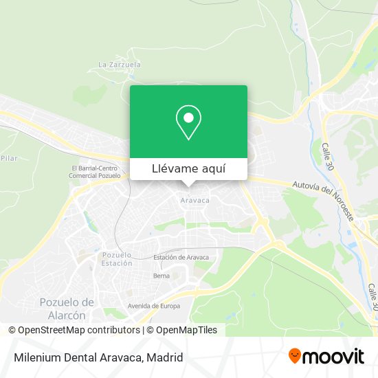 Mapa Milenium Dental Aravaca