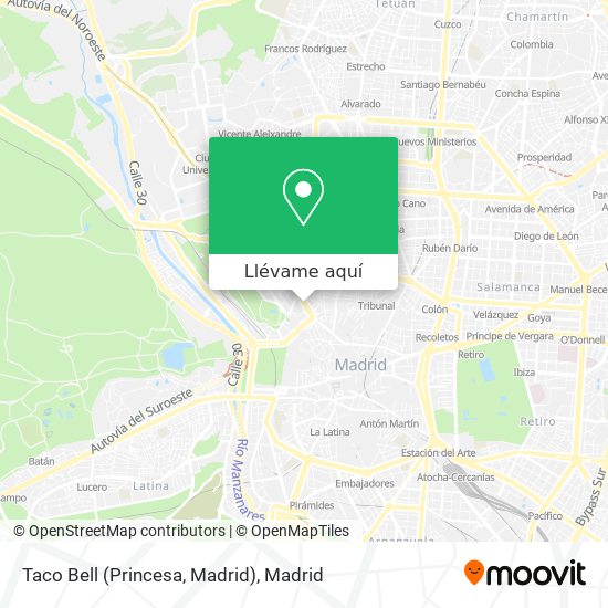 Mapa Taco Bell (Princesa, Madrid)