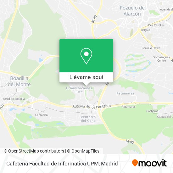 Mapa Cafetería Facultad de Informática UPM