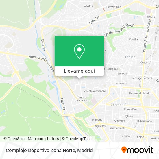 Mapa Complejo Deportivo Zona Norte