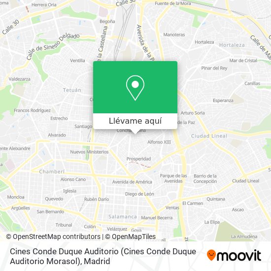 Mapa Cines Conde Duque Auditorio