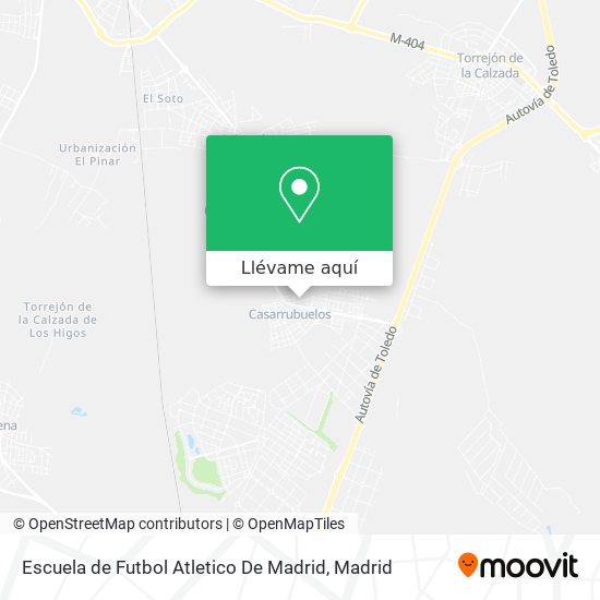 Mapa Escuela de Futbol Atletico De Madrid