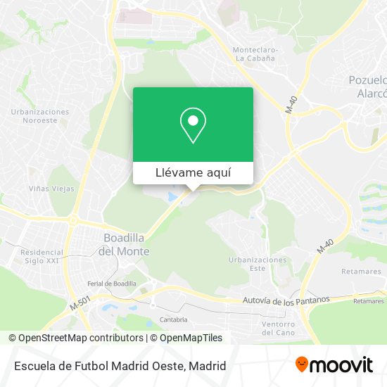 Mapa Escuela de Futbol Madrid Oeste