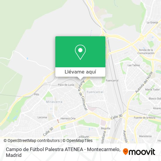Mapa Campo de Fútbol Palestra ATENEA - Montecarmelo