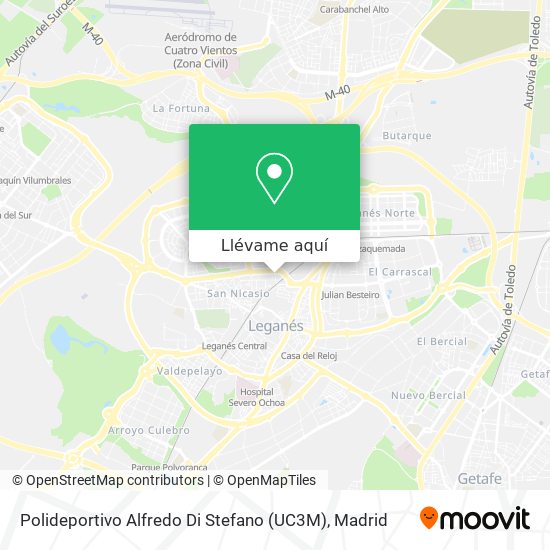 Mapa Polideportivo Alfredo Di Stefano (UC3M)