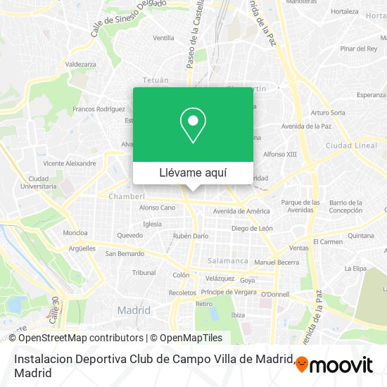 Mapa Instalacion Deportiva Club de Campo Villa de Madrid