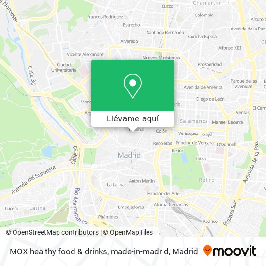Mapa MOX healthy food & drinks, made-in-madrid