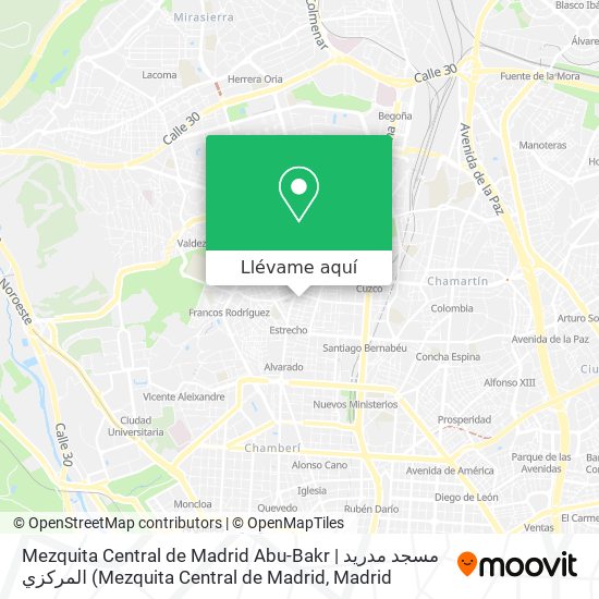 Mapa Mezquita Central de Madrid Abu-Bakr | مسجد مدريد المركزي