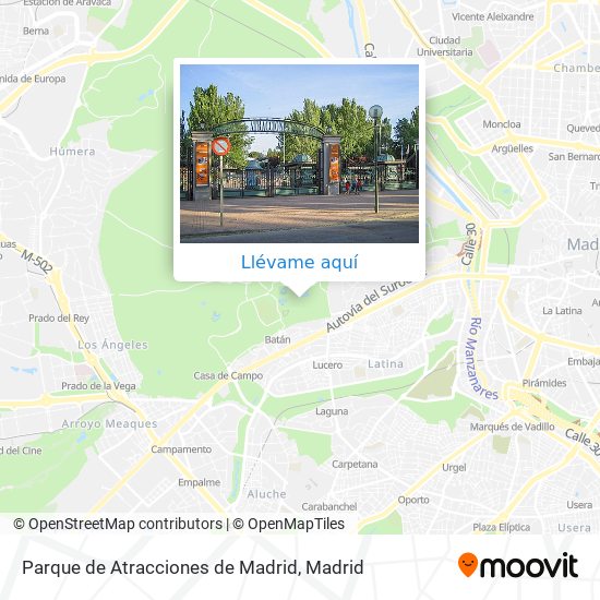 Mapa Parque de Atracciones de Madrid