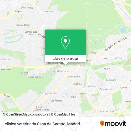Mapa clinica veterinaria Casa de Campo