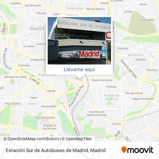Mapa Estación Sur de Autobuses de Madrid