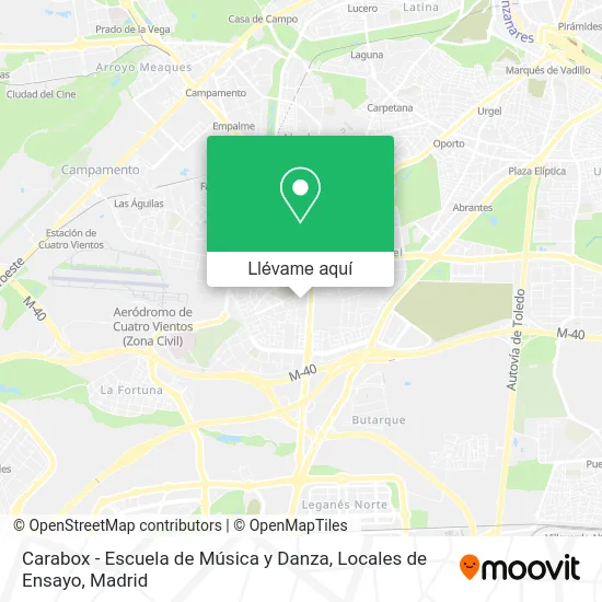 Mapa Carabox - Escuela de Música y Danza, Locales de Ensayo