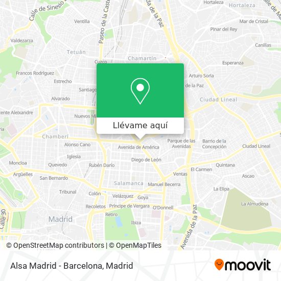 Mapa Alsa Madrid - Barcelona