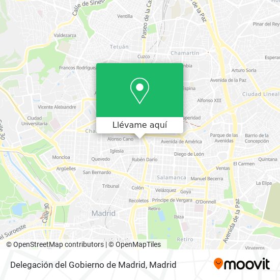 Mapa Delegación del Gobierno de Madrid