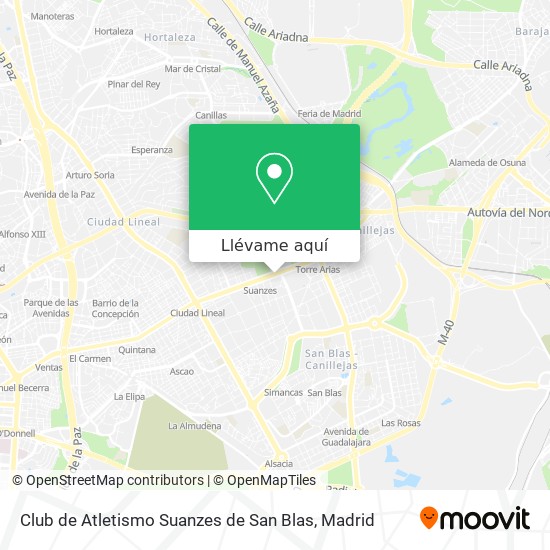 Mapa Club de Atletismo Suanzes de San Blas