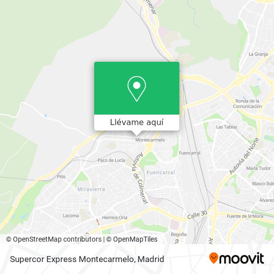Mapa Supercor Express Montecarmelo