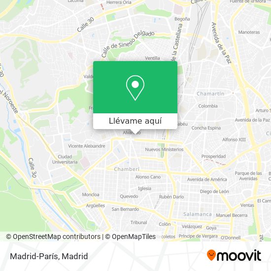 Mapa Madrid-París