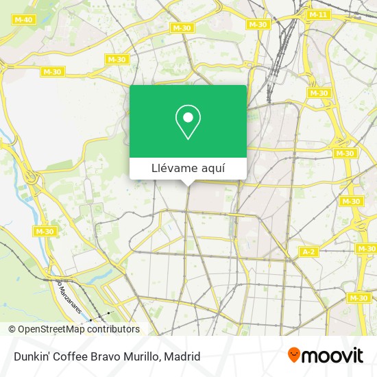 Mapa Dunkin' Coffee Bravo Murillo