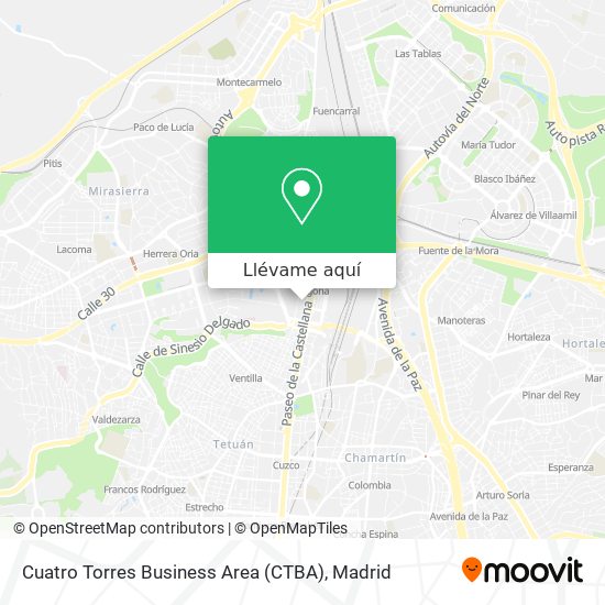 Mapa Cuatro Torres Business Area (CTBA)