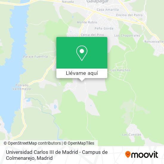 Mapa Universidad Carlos III de Madrid - Campus de Colmenarejo