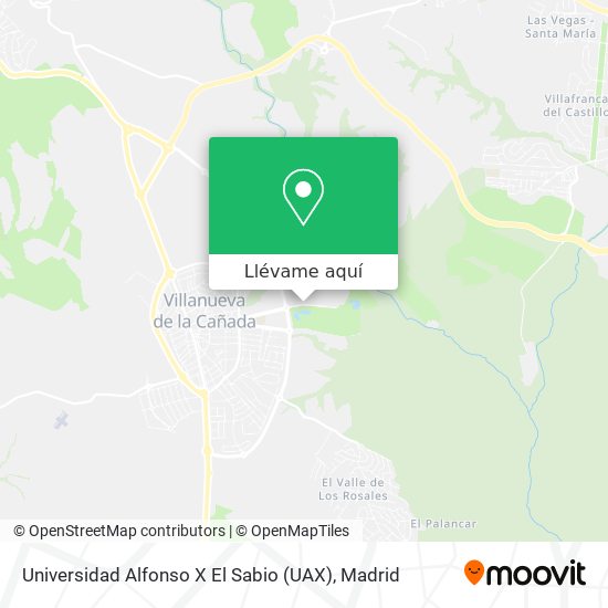 Mapa Universidad Alfonso X El Sabio (UAX)