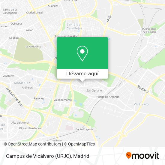 Mapa Campus de Vicálvaro (URJC)