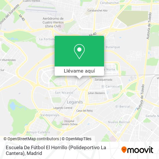 Mapa Escuela De Fútbol El Horrillo (Polideportivo La Cantera)