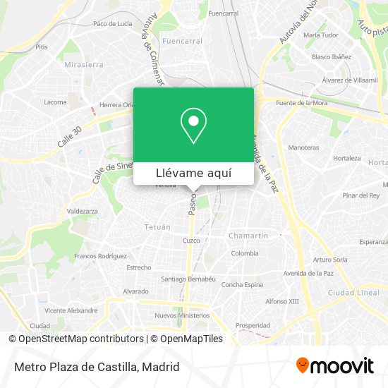 Mapa Metro Plaza de Castilla