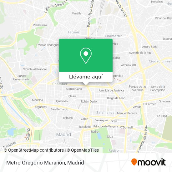 Mapa Metro Gregorio Marañón