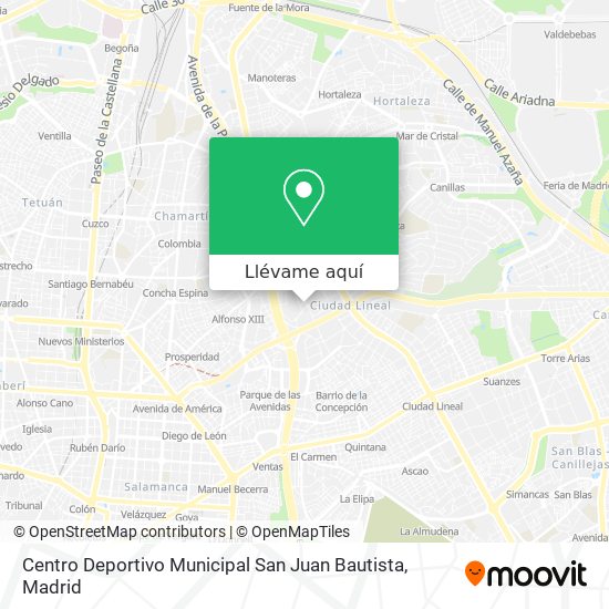 Mapa Centro Deportivo Municipal San Juan Bautista
