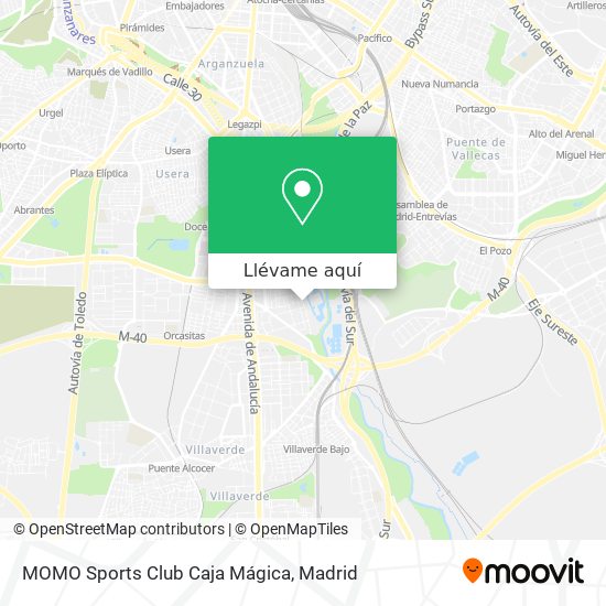 Mapa MOMO Sports Club Caja Mágica