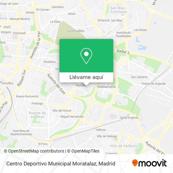 Mapa Centro Deportivo Municipal Moratalaz