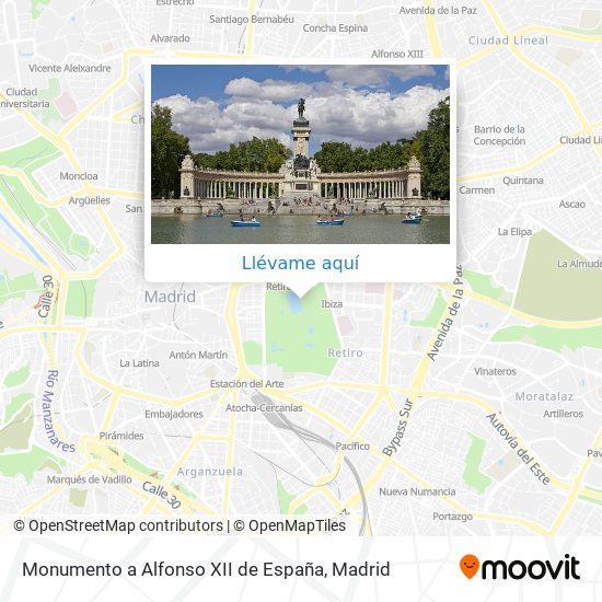 Mapa Monumento a Alfonso XII de España