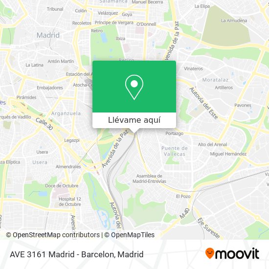 Mapa AVE 3161 Madrid - Barcelon