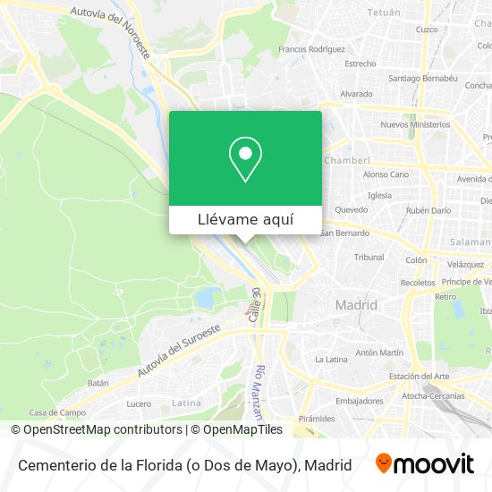 Mapa Cementerio de la Florida (o Dos de Mayo)