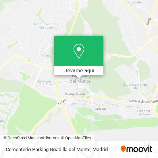 Mapa Cementerio Parking Boadilla del Monte