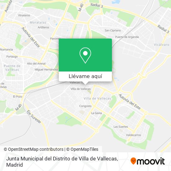 Mapa Junta Municipal del Distrito de Villa de Vallecas