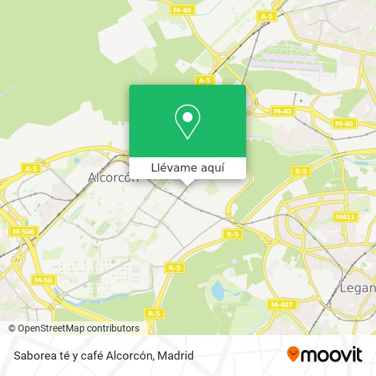 Mapa Saborea té y café Alcorcón