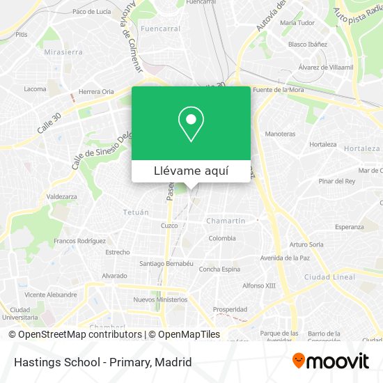 Mapa Hastings School - Primary