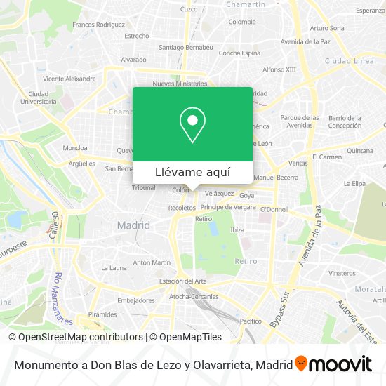 Mapa Monumento a Don Blas de Lezo y Olavarrieta